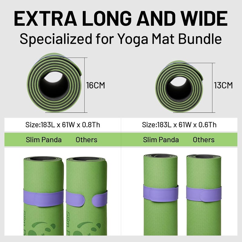 Slim Panda Yoga Mat Strap Slap Band, One Snap Keeps Mats Tightly Rolled, Heavy-Duty Clasp Fits Most Size Mats(24" L X 2" W) - Image 5